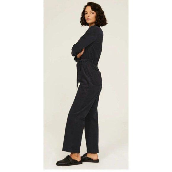 RTR Sz 38 US 6 A.P.C dark navy blue corduroy Justine jumpsuit 1 PC long sleeve - Picture 2 of 9